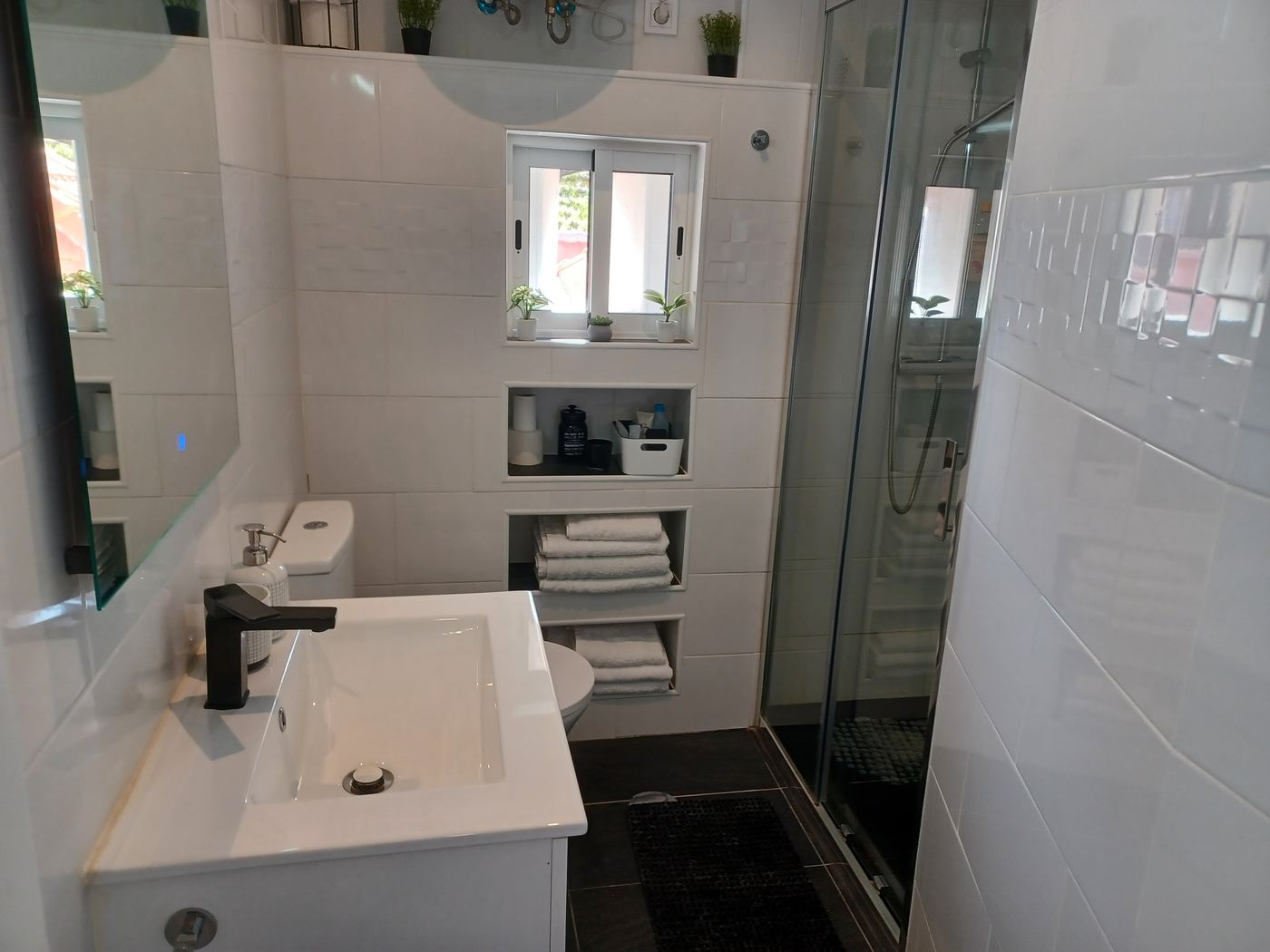 Modern bathroom with shower